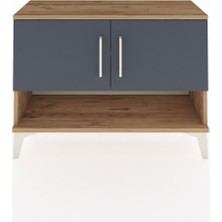 Arges Şifonyer 2 Raflı 2 Kapaklı 88X30X64 Çam-Antrasit