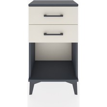 Arges Komodin 2 Çekmeceli 44X30X80 Antrasit-Aytaşı
