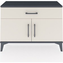 Arges Şifonyer Tek Raflı Tek Çekmeceli 2 Kapaklı 88X30X64 Antrasit-Aytaşı