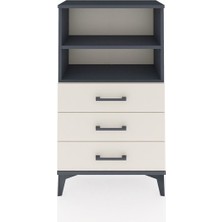 Arges Komodin 2 Raflı 3 Çekmeceli 60X30X106 Antrasit-Aytaşı