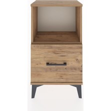 Arges Komodin Tek Raflı Tek Çekmeceli 44X30X80 Çam-Çam