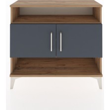 Arges Şifonyer 3 Raflı 2 Kapaklı 88X30X80 Çam-Antrasit