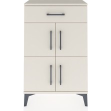 Arges Komodin Tek Raflı Tek Çekmeceli 4 Kapaklı 60X30X96 Aytaşı-Aytaşı
