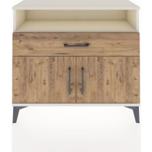 Arges Şifonyer 2 Raflı Tek Çekmeceli 2 Kapaklı 88X30X80 Aytaşı-Çam