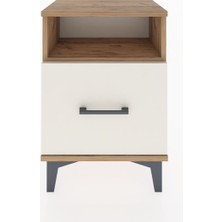 Arges Komodin Tek Raflı 2 Çekmeceli 44X30X64 Çam-Aytaşı