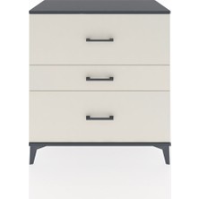 Hyperion Şifonyer 3 Çekmeceli 88X44X96 Antrasit-Aytaşı