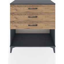 Hyperion Şifonyer 3 Çekmeceli 88X44X96 Antrasit-Çam