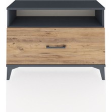 Arges Şifonyer Tek Raflı Tek Çekmeceli 88X30X64 Antrasit-Çam