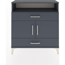Arges Şifonyer 3 Raflı 2 Çekmeceli 2 Kapaklı 88X30X96 Antrasit-Antrasit