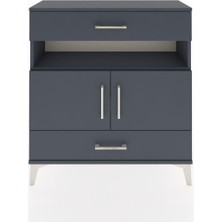 Arges Şifonyer 3 Raflı 2 Çekmeceli 2 Kapaklı 88X30X96 Antrasit-Antrasit