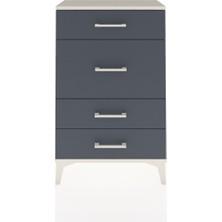 Arges Komodin 4 Çekmeceli 60X30X96 Aytaşı-Antrasit