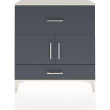Arges Şifonyer 2 Raflı 2 Çekmeceli 2 Kapaklı 88X30X96 Aytaşı-Antrasit