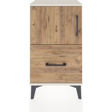 Arges Komodin 2 Raflı Tek Çekmeceli Tek Kapaklı 44X30X80 Aytaşı-Çam