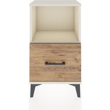 Arges Komodin Tek Raflı Tek Çekmeceli 44X30X80 Aytaşı-Çam