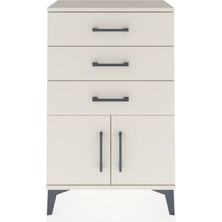 Arges Komodin 3 Çekmeceli 2 Kapaklı 60X30X96 Aytaşı-Aytaşı