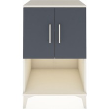 Hyperion Komodin 2 Raflı 2 Kapaklı 60X44X96 Aytaşı-Antrasit