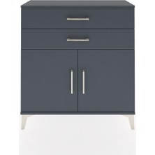 Arges Şifonyer Tek Raflı 2 Çekmeceli 2 Kapaklı 88X30X96 Antrasit-Antrasit