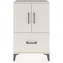 Arges Komodin 2 Raflı Tek Çekmeceli 2 Kapaklı 60X30X96 Aytaşı-Aytaşı