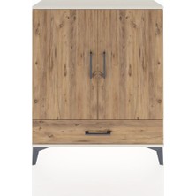 Arges Şifonyer 2 Raflı Tek Çekmeceli 2 Kapaklı 88X30X106 Aytaşı-Çam