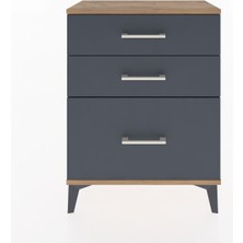 Arges Komodin 3 Çekmeceli 60X30X80 Çam-Antrasit