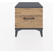 Hyperion Komodin Tek Çekmeceli 44X44X48 Antrasit-Çam
