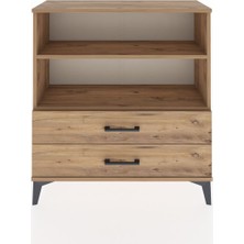 Arges Şifonyer 2 Raflı 2 Çekmeceli 88X30X96 Çam-Çam