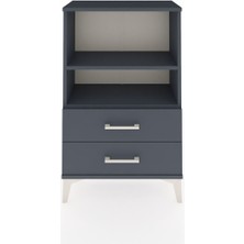 Arges Komodin 2 Raflı 2 Çekmeceli 60X30X96 Antrasit-Antrasit