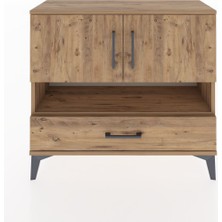 Arges Şifonyer 3 Raflı Tek Çekmeceli 2 Kapaklı 88X30X80 Çam-Çam