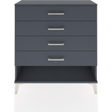 Arges Şifonyer 4 Çekmeceli 88X30X96 Antrasit-Antrasit