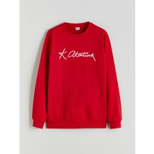 Lc Waikiki Yeni Sezon Bisiklet Yaka Atatürk Imza Baskılı Erkek Çocuk Sweatshirt