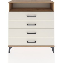 Arges Şifonyer Tek Raflı 4 Çekmeceli 88X30X96 Çam-Aytaşı
