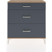 Arges Şifonyer 3 Çekmeceli 88X30X96 Çam-Antrasit