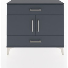 Arges Şifonyer 2 Raflı 2 Çekmeceli 2 Kapaklı 88X30X80 Antrasit-Antrasit