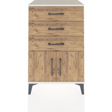 Hyperion Komodin 3 Çekmeceli 2 Kapaklı 60X44X96 Aytaşı-Çam
