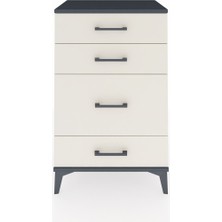 Hyperion Komodin 4 Çekmeceli 60X44X96 Antrasit-Aytaşı
