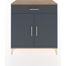 Hyperion Şifonyer Tek Çekmeceli 2 Kapaklı 88X44X96 Çam-Antrasit