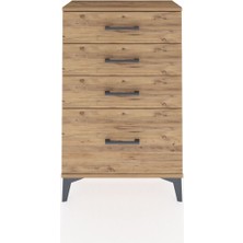 Arges Komodin 4 Çekmeceli 60X30X96 Çam-Çam