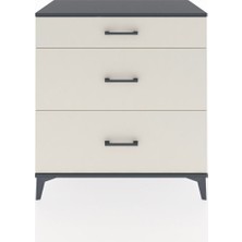 Hyperion Şifonyer 3 Çekmeceli 88X44X96 Antrasit-Aytaşı