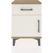 Arges Komodin Tek Raflı Tek Kapaklı 44X30X64 Çam-Aytaşı