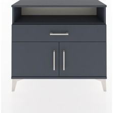 Arges Şifonyer 2 Raflı Tek Çekmeceli 2 Kapaklı 88X30X80 Antrasit-Antrasit