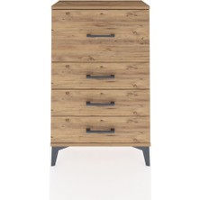 Arges Komodin 4 Çekmeceli 60X30X96 Çam-Çam