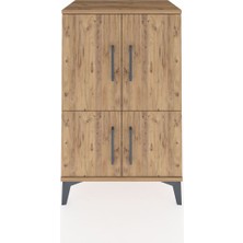 Hyperion Komodin 3 Raflı 4 Kapaklı 60X44X96 Çam-Çam