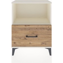 Arges Komodin Tek Raflı Tek Çekmeceli 60X30X80 Aytaşı-Çam