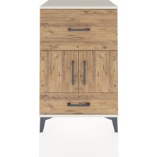 Hyperion Komodin Tek Raflı 2 Çekmeceli 2 Kapaklı 60X44X96 Aytaşı-Çam