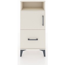 Arges Komodin 2 Raflı Tek Çekmeceli 2 Kapaklı 44X30X96 Aytaşı-Aytaşı