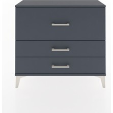 Arges Şifonyer 3 Çekmeceli 88X30X80 Antrasit-Antrasit
