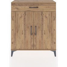 Arges Şifonyer Tek Raflı Tek Çekmeceli 2 Kapaklı 88X30X106 Çam-Çam