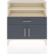 Arges Şifonyer 3 Raflı Tek Çekmeceli 2 Kapaklı 88X30X96 Aytaşı-Antrasit