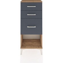 Arges Komodin 3 Çekmeceli 44X30X106 Çam-Antrasit