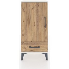 Arges Komodin 3 Raflı Tek Çekmeceli Tek Kapaklı 44X30X96 Aytaşı-Çam
